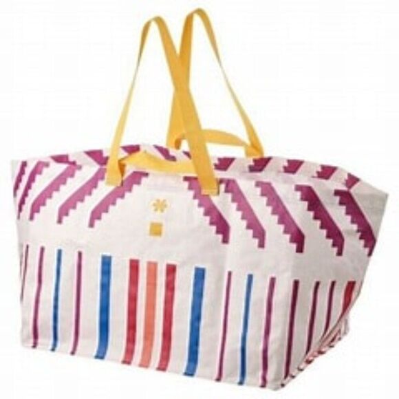 IKEA OMSESIDIG Colorful Geometric Tote Bags Reusable Eco Shop NEW Large Tote - Picture 2 of 6